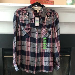 NWT- Vintage America Long Sleeve Flannel